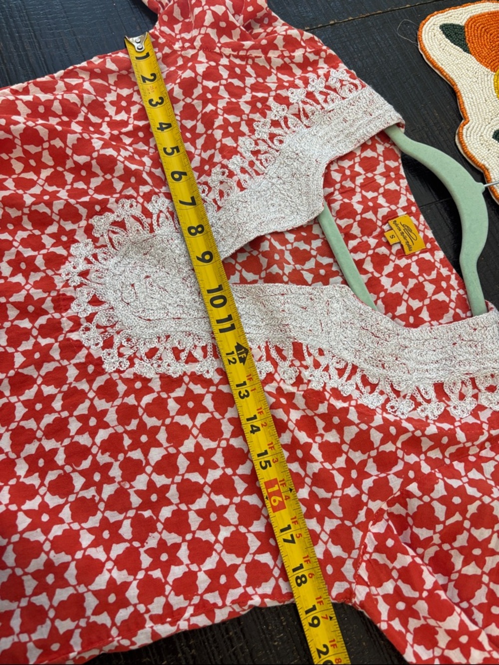 Roberta roller rabbit orange white floral pattern coverup dress size small - Picture 8 of 9